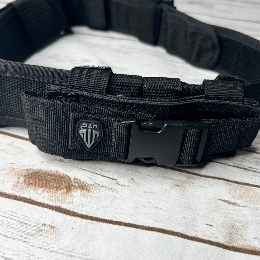 UTG Tactical Duty Belt Black Adjustable Nylon with Mag Pouches One Size